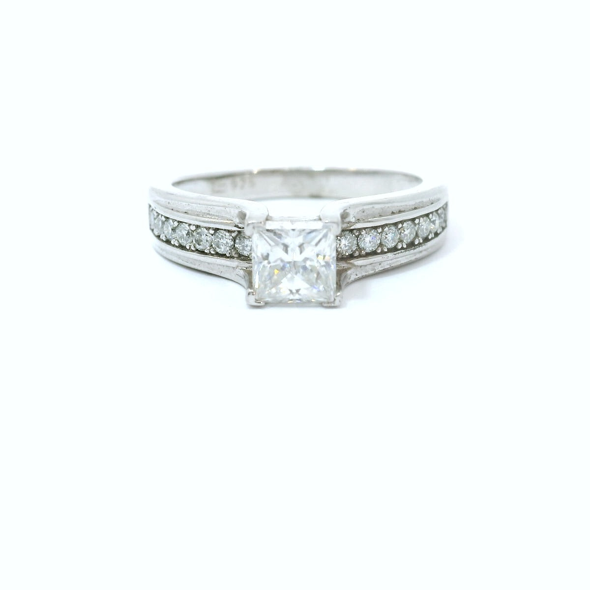 Sterling Silver with Princess Cut Moissanite Promise Ring 0.92 CTW image 0